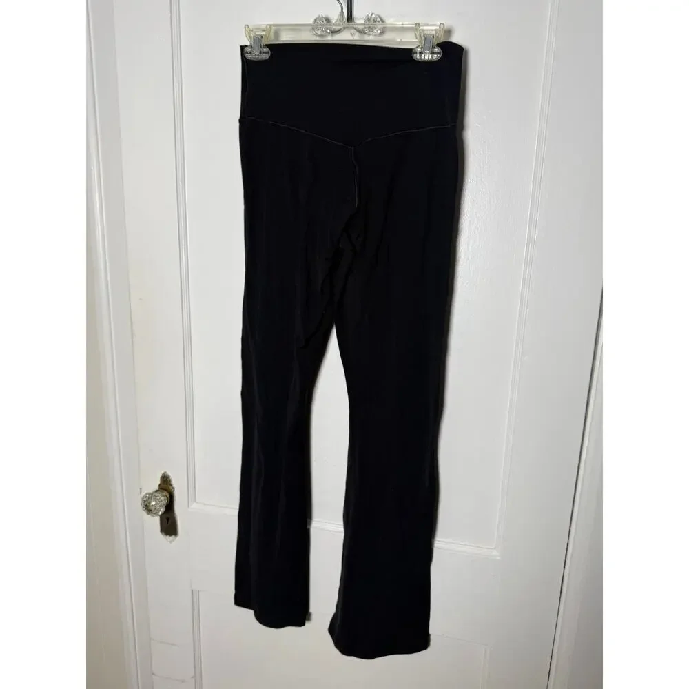 Aerie Offline Black High Rise Flare Leg Classic Wide Leg Yoga Pants Leggings LG